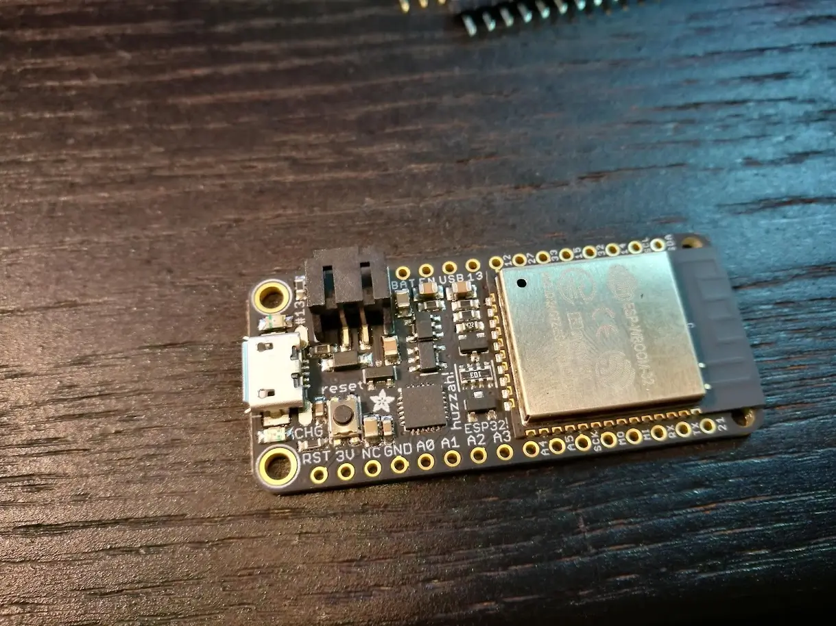 ESP32 microcontroller board used in physical computing